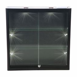 Væghængt glasvitrine Allum, m. LED lys
