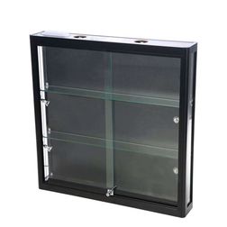 Væghængt glasvitrine Allum, m. LED lys