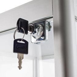 Glasvitrine Diamond 4L, m. lys og lås,  grå