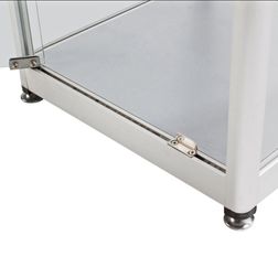 Glasvitrine Diamond 4L, m. lys og lås,  grå