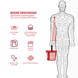 Indkøbskurv Ergo 26 liter, blå