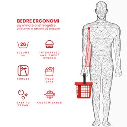 Indkøbskurv Ergo 26 liter, blå