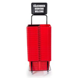 Statv med skilt til kurvevogn