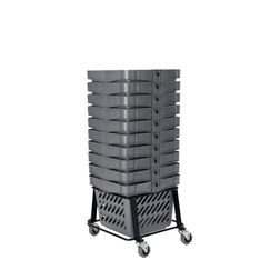 Indkøbskurv 10 liter Mini, alu grå