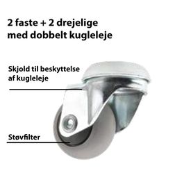 Indkøbskurv på hjul 32 liter, sort