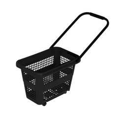 Indkøbskurv på hjul 32 liter, sort