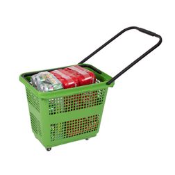 Indkøbskurv på hjul 54 liter, grøn