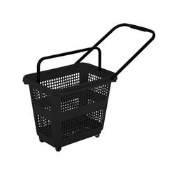 Indkøbskurv på hjul 54 liter, sort