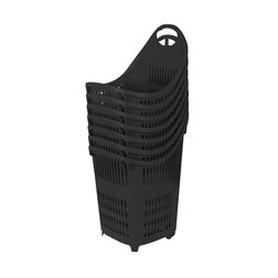 Indkøbskurv træk/skub 91 liter, sort