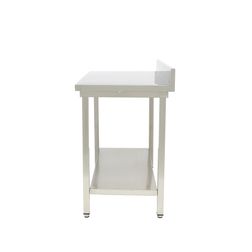 Stålbord m/ hylde og bagkant 70x100