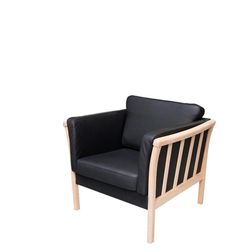 Lænestol Newcastle lux Eg Sort Dolaro Læder