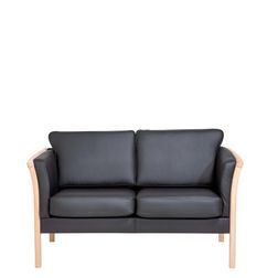 2 pers. sofa Newcastle lux, Læder sort