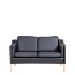 2 pers. sofa Liverpool, Læder sort 