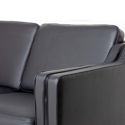 3 pers. Sofa Liverpool, Læder  sort