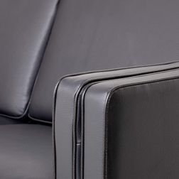 3 pers. Sofa Liverpool, Læder  sort