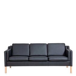 3 pers. Sofa Liverpool, Læder  sort
