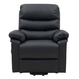 Løftestol m. massage, Visby i sort okselæder