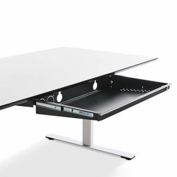Laptop-skuffe med lås, sort