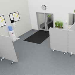 Gulvskærm på hjul Nordic Light Care, 115x186 cm