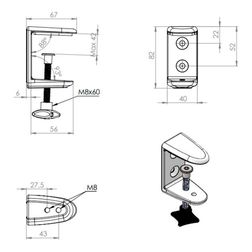 Bordskærm Nordic Light, til 160x65 bord