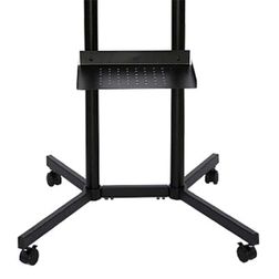 TV stativ med hjul, Slimline, sort