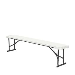 Foldebænk m. 2 ben, hvid