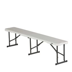 Foldebænk m. 3 ben, hvid