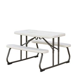 Bord bænkesæt Børn, sammenklappeligt 4 pers, hvid