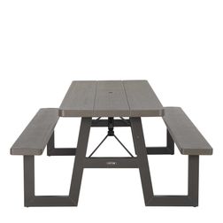 Bord bænkesæt, sammenklappeligt 6 pers, brun