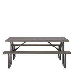 Bord bænkesæt, sammenklappeligt 6 pers, brun