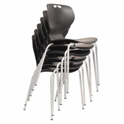 Kantinestol Oporto Mata, m. polster/blankt stel