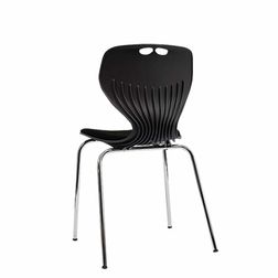 Kantinestol Oporto Mata, m. polster/blankt stel