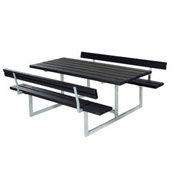 Bord bænkesæt Rustik Sort m. ryglæn