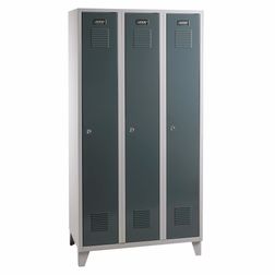 Omklædningsskab UniCabin 3 rum, Mørkegrå