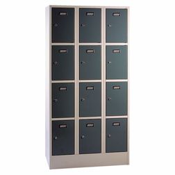 Personaleboks UniBox 3x4 rum. Mørkegrå