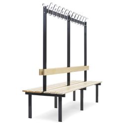 Dobb. bænk m/knagerække