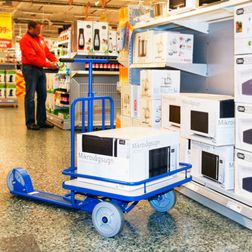 Løbehjul med lad. 150kg. Blå.