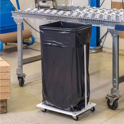 Affaldsvogn, hvid. Til  60 ltr. sække