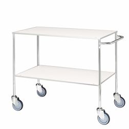 Bordvogn 2 hylder 58x100x85, hvid/galv.