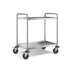 Rullebord m. 2 hylder, rustfri. Blanco