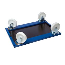 4 nylonhjul, 2 faste og 2 svingbare