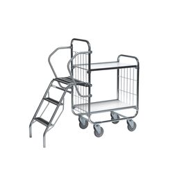 Hyldevogn fleksibel 2 hylder+stige 82 cm