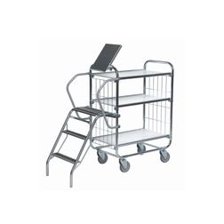 Hyldevogn fleksibel 3 hylder+stige 140cm