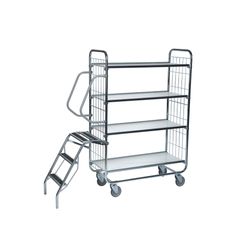 Hyldevogn fleksibel 4 hylder+stige 95 cm