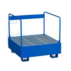 Opsamlingskar m/rækværk til 1 tønde