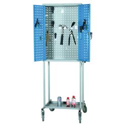 Værkstedsvogn mobil blå låger m. hulplad