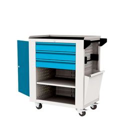 Montagevogn med 3 skuffer & hylde