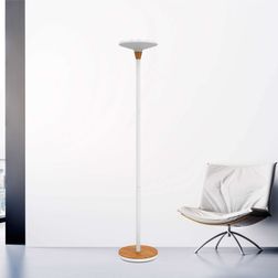 Gulvlampe Baly Bamboo LED, hvid