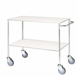 Bordvogn 2 hylder 58x100x85, hvid/galv.