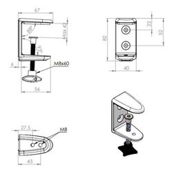 Bordskærm Nordic Light, til 180x80 bord